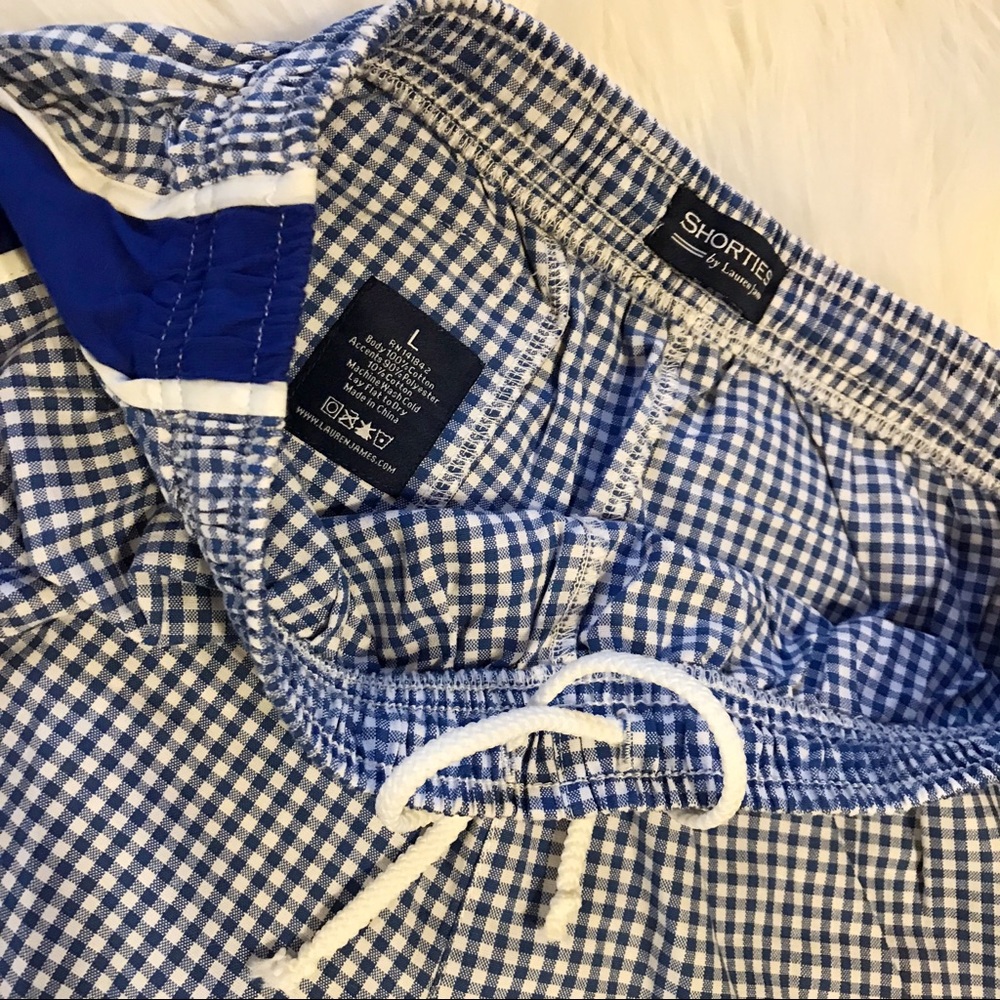 Lauren James Royal blue and white gingham shorts - Picture 4 of 5